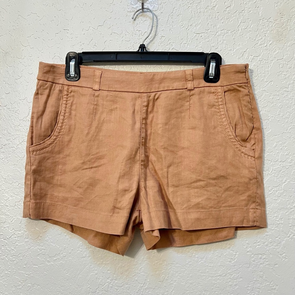 Gianni Bini Imogen Sandstorm Linen Blend Shorts Tan Brown Size 29 NWT Coastal